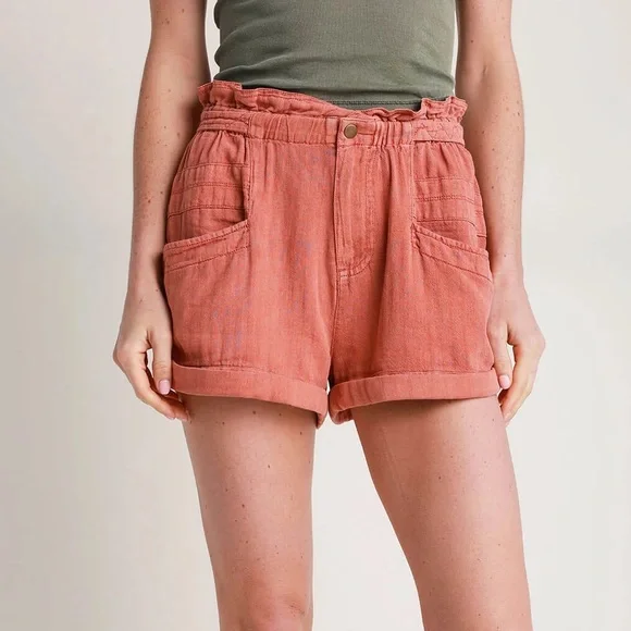 🆕FREE PEOPLE Topanga Cuff Shorts-Spice Route color - Picture 4 of 13